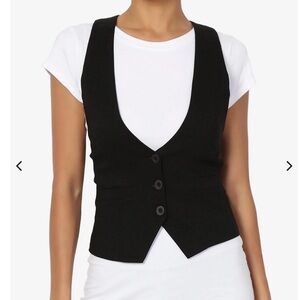 Express Black Buttoned Vest Top 8